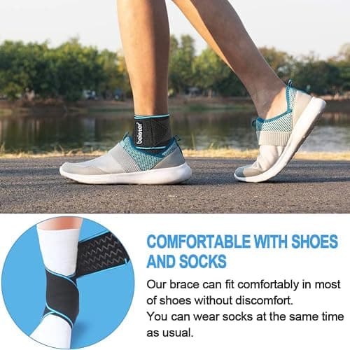 Beister Adjustable Compression Ankle Brace, Elastic Foot Support Wrap, Sprains Foot Brace for Sports Protect, Arthritis, Plantar Fasciitis, Achilles Tendonitis thumbnail 4