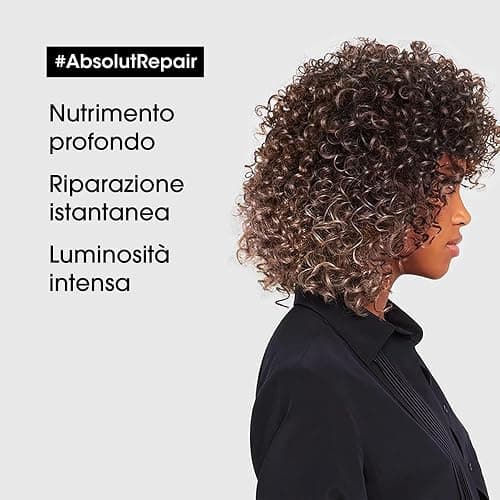 L'Oréal Professionnel Paris Maschera Gold professionale per capelli secchi e danneggiati Absolut Repair Serie Expert, Formula ristrutturante leggera, 250 ml thumbnail 3