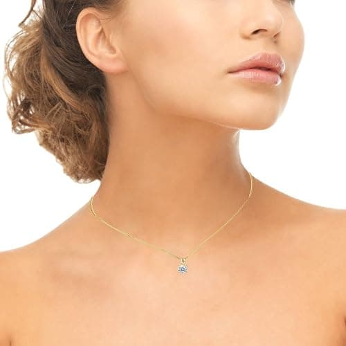 B. BRILLIANT Sterling Silver Round 6.5mm Solitaire 1ct AAA Cubic Zirconia Necklace for Women Bride thumbnail 4