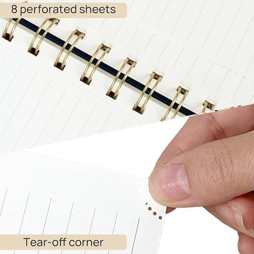 POPRUN Lined Spiral Journal Notebook for Women & Men, 7-1/4" x 9-1/2", 220 Numbered Pages, College Ruled Hardcover Notebook for Work, Journals for Writing, 120 GSM Thick Paper - Navy Blue thumbnail 4