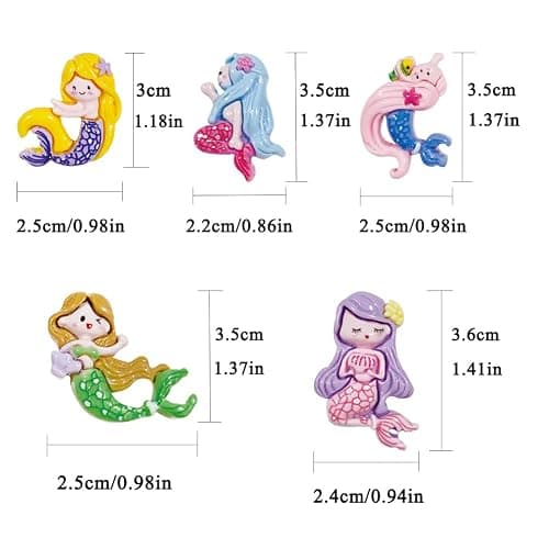 30Pcs Mermaid Resin Pushpin, Long Hair Girl Decorative Pegs Cork Board Thumbtacks Bulletin Board Pegs for Tip Paper File Pictures Memo Sticky Notes Sticky Strips Tip thumbnail 3