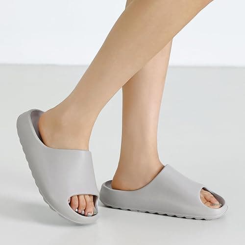 Cloud Slides for Women and Men, Platform Slides Slippers, Non-Slip Quick Drying Soft Lightweight Shower Shoes, Thick Sole Open Toe Slides Sandals for Indoor & Outdoor thumbnail 3