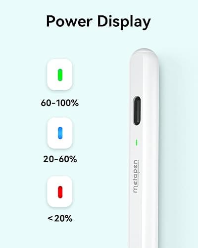 Metapen Pencil Air8 for Apple iPad 2018-2025, 10 Min Faster Charge, Palm Rejection Stylus Pen for iPad a16/11/10/9/8/7/6th Gen, Pro 12.9/11/13-inch M4, Air 3/4/5/M2/M3, Mini 5/6th thumbnail 7