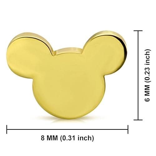 Stainless Steel Tiny Mouse Silhouette Button Stud Post Earrings thumbnail 3