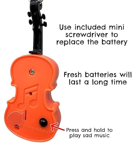 MunnyGrubbers - Original World's Smallest Violin Toy Keychain With Playable Sad Music - Tiny Mini Violin Keychain with Sound thumbnail 5
