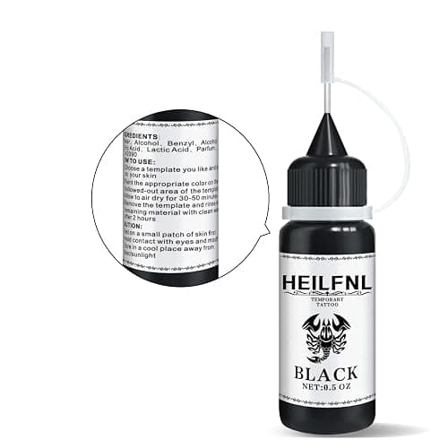 Temporary Tattoo Kit with 24 Bottles 12-Color Ink, 155 Tattoo Stencils | DIY Fake Tattoos for Adults, Men, Women, Teens, Perfect for Parties, Festivals, Body & Hand Painting thumbnail 8