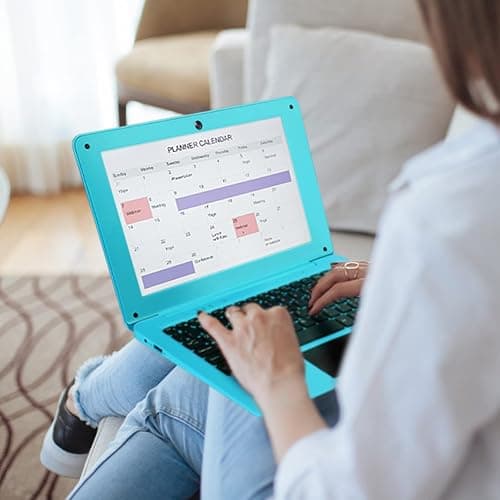 G-Anica Laptop Computer(10.1 inch), Quad Core Powered by Android 12.0, Netbook Computer with WiFi, Webcam and Bluetooth, Mini Laptop with Bag, Mouse, and Mouse Pad for Kids and Adults（Blue） thumbnail 6