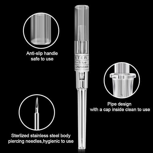 combofix IV Catheter Piercing Needles 50Pcs 16G Catheter Needles Kit for Ear Nose Lip Belly Navel Body Piercing Needles Hollow IV Start Kits Piercing Supplies Tools thumbnail 5