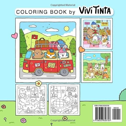 Fuzzy Friends: Super Cute Coloring Book for Adults and Teens Featuring Adorable Animals Characters (Fuzzy Friends Coloring) thumbnail 2