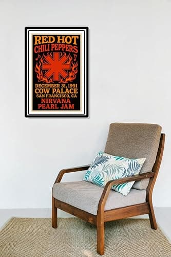 Posters Forever Red Hot Chili Peppers Concert Poster, San Francisco | Cow Palace, with Pearl Jam, December 31, 1991, Rock Music, Home Decor, Wall Art thumbnail 3