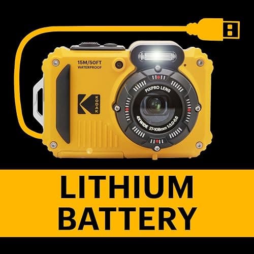 KODAK PIXPRO WPZ2 Rugged Waterproof Shockproof Dustproof WiFi Digital Camera 16MP 4X Optical Zoom 1080P Full HD Video Vlogging Camera 2.7" LCD (Yellow) thumbnail 9