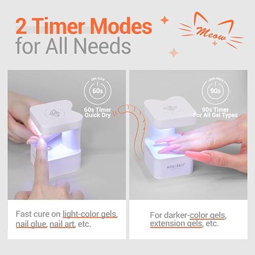 UV Nail Light, Modelones Innovative UV Led Nail Lamp, Mini Gel Nails Lamp for Gel Polish, Quickly-Dry Cure Nails Lamp, Nail Dryer for Travel Manicure, UV Light for Nails Extension System, White thumbnail 4