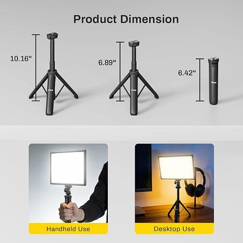 RALENO 19.5W LED Video Soft Light Panel, 650Lux/m 13" Camera Panel Light Built-in 8000mAh Battery, CRI>95 2500-6500K Photography Studio Lights for TikTok YouTube Video Recording Photography Streaming thumbnail 4