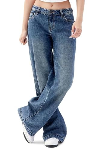 PacSun Women's Casey Low Rise Baggy Jeans Dark Indigo Tint - Image 1