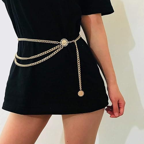 Glamorstar Multilayer Metal Waist Chain Dress Belts Metal Belt for Women thumbnail 2