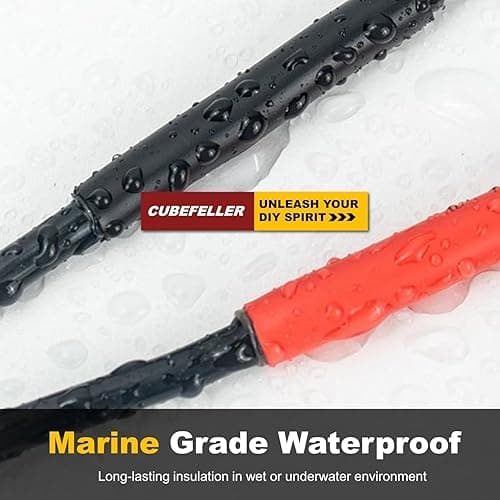 CUBEFELLER® 3/32 Inch (2.4mm) 40 Ft Waterproof Heat Shrink Tubing Kit,UL Listed,3:1 Marine Grade Adhesive Lined Heatshrink Tube,Insulation Sealing Oil-Proof,20 ft Black & 20 ft Red,ET4024BR - 2.4mm (3/32") - 40ft - Red & Black - 1 thumbnail 8