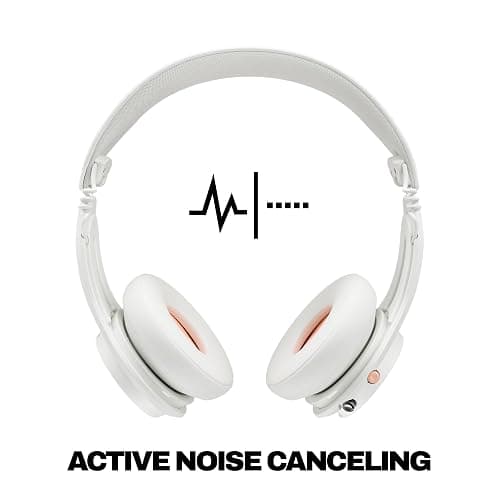 Skullcandy Icon ANC Wireless On-Ear Bluetooth Headphones, Active Noise Cancelling, 60 Hours Battery, Sweat Water Resistant, Foldable Durable Travel Ready, Microphone for iPhone Android - Bone thumbnail 2