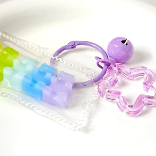Handmade Rainbow Gummy Bear Taba Squishy Bag Charm - Cute Mini Silicone Fidget Sensory Toy, Soft Sticky and Slow Rebound Stress Relief Squeeze Toy for Relaxation Gift (Gummy Bear) thumbnail 5