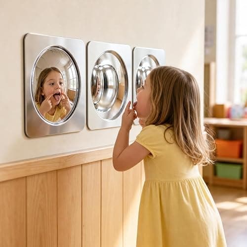 BAOGETONGLER 3-piece Sensory wall Bubble Mirrors, Acrylic Interactive Mirrors, Suitable for Kids' classrooms and Sensory Rooms, Visual and Tactile stimulating wall Decor (10 x 10 inches) thumbnail 8