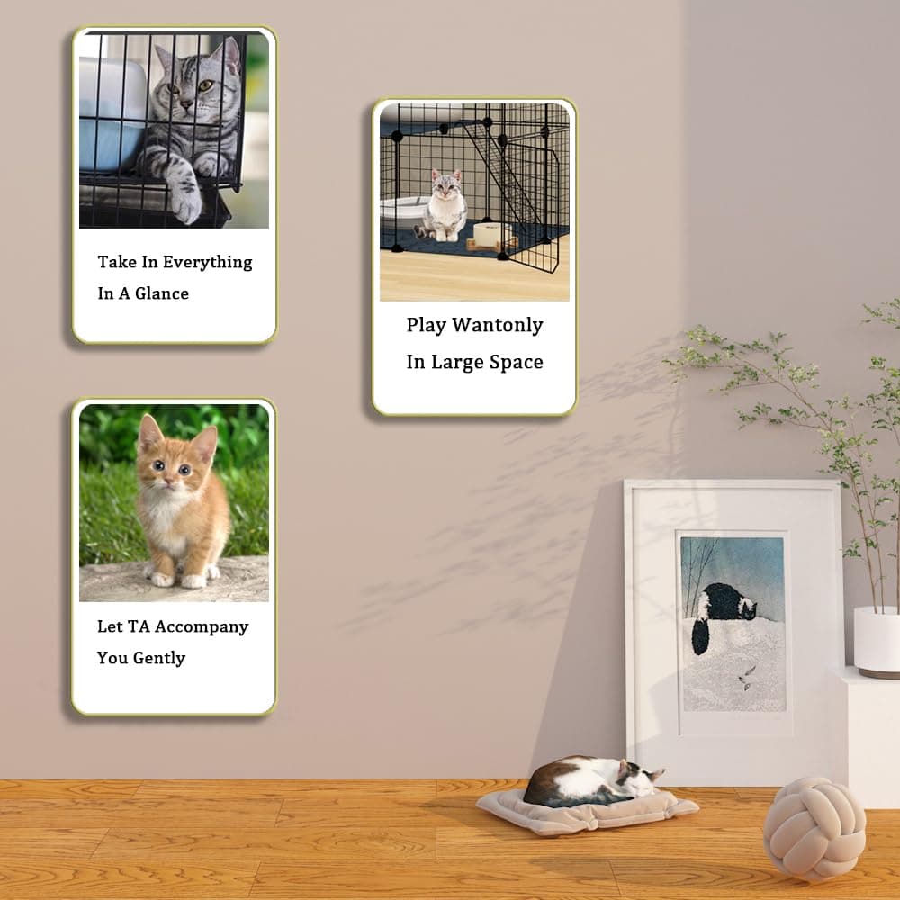 Cat Cage Indoor DIY Pet Playpen Detachable Metal Small Animal Cage Wire Ferret Cage Indoor Cat Kennels for Kitten Puppy Bunny (3 Tier) thumbnail 6