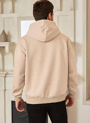 JMIERR Mens Casual Cotton Hooded Collar Drawstring Hoodies Pullover Sweatshirts Casual Long Sleeve Shirts thumbnail 2
