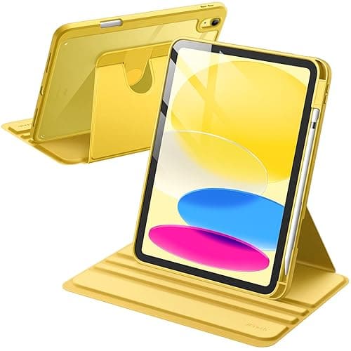 JETech Rotating Case for iPad 10 (10.9-Inch, 2022 Model, 10th Generation) with Pencil Holder, 360 Degree Rotation Protective Stand Cover Clear Back, Auto Wake/Sleep (Blue)