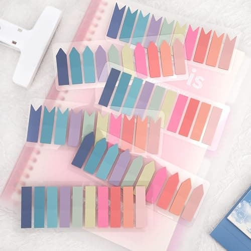 Temiary 1200 Pieces Transparent Sticky Index Tabs, Page Markers for Annotating, Translucent Morandi Arrow Flag Tab for Bookmarks Bible Tabs Notebook School Supplies thumbnail 7