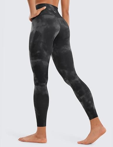 CRZ YOGA Butterluxe High Waisted Lounge Legging 25" - Buttery Soft Workout Yoga Pants for Women - Medium - Grey Tie Dye Flowers thumbnail 2