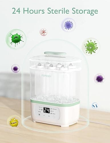 Momcozy Bottle Sterilizer and Dryer, 8-in-1 Electric Steam Baby Bottle Sterilizer for Baby Bottles, Baby stuffs & Breast Pump Accessories thumbnail 6