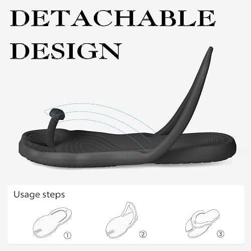 Rosoz Flip Flops for Women Men Foldable Travel Slippers Lightweight Shower Shoes Non-Slip Quick-Dry Bathroom Camp Beach Sandals thumbnail 2