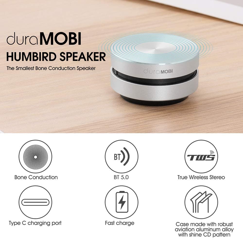 Bone Conduction Speaker, BlueAOQ 1 Pack Wirelessly BT Speaker Bone Conduction Speakers Mini Portable Loud Stereo Sound Built-in Mic Sound Box thumbnail 2