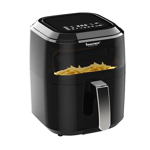 Innoteck Kitchen Pro 5L Air Fryer with Viewing Window - Healthy Low Fat No Oil Cooking - For Air Frying, Roast, Dehydrate, Bake, & Reheat - Dishwasher Safe Accessories, Non-Slip Feet - Gloss Black - Image 1