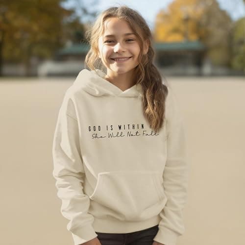 Sulayesh God is Within Her She Will Not Fall Hoodies for Girls Christian Jesus Sweatshirt Religious Bible Verse Preppy Top thumbnail 5
