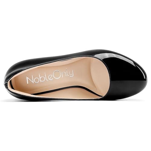 NobleOnly Womens Platform Wedge Pumps Slip-on Close Round Toe Dress Casual Party Shoes 3.9 Inches Heels thumbnail 6