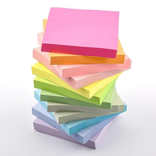 Annvchi 1200 Pcs Haftnotizen,76 mm x 76 mm,12 Farben,100 Blatt pro Farbe,Sticky Notes,Klebezettel,Einfach zu Schreiben und Aufzukleben,Wiederverwendbar,Geeignet für Zuhause, Schule und Büro - Image 1