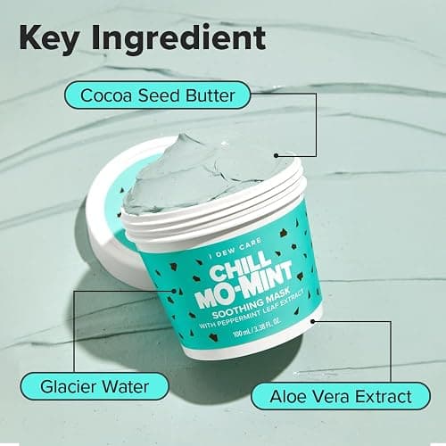 I DEW CARE Wash Off Face Mask - Chill Mo-Mint | Soothing Mask with Peppermint Leaf Extract, Korean Face Mask Skin Care for Face, 3.38 Oz thumbnail 4