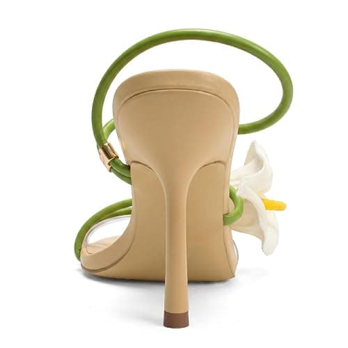 Flower High Heels for Women Calla Lily Open Toe Floral Stilettos Heels Sexy Strappy Wedding Birthday Dressy Heeled Sandals thumbnail 8