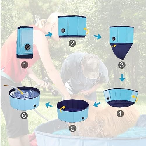 Dog Pool Foldable pet Pool Dog Swimming Pool pet Swimming Pool PVC Non-Slip for All Kinds of Pets (32x8in) thumbnail 7