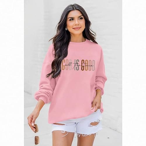 KIEKIECOO God is Good Sweatshirts for Women Christian Faith Sweatshirt Bible Verse Religious Long Sleeve Shirts Pullover thumbnail 4