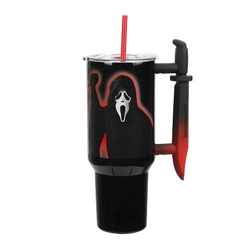 Bioworld Ghostface Text and Logo 40 Oz. Stainless Steel Tumbler With Dagger Handle thumbnail 6