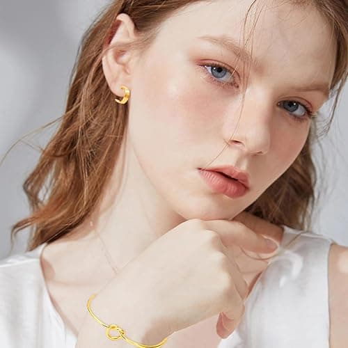 NEWITIN 49 Pieces Gold Jewelry Set for Women Fashion Costume Jewelry Gold Plated Necklace Bracelet Ring Earrings Set for Women - Gold Jewelry Set A thumbnail 6