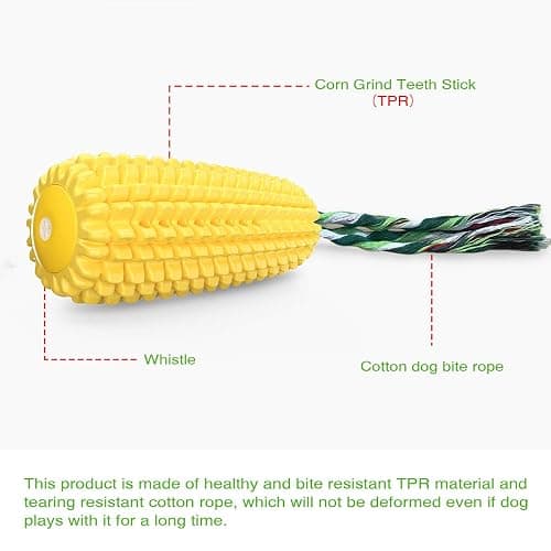 Carllg Dog Chew Toys for Aggressive Chewers, Indestructible Tough Durable Squeaky Interactive Dog Toys, Puppy Teeth Chew Corn Stick Toy for Small Medium Large Breed thumbnail 2