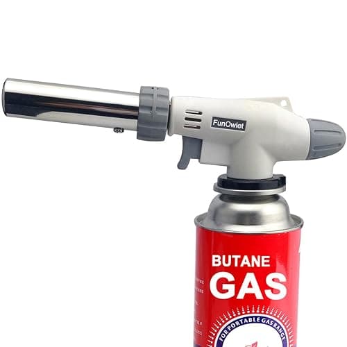 FunOwlet Butane Torch, Reverse Use Culinary Kitchen Blow Lighter with Adjustable Flame, Butane Fuel Not Included, Ideal for Chef Cooking, Creme, Brulee, BBQ, Baking, Jewelry - Image 1