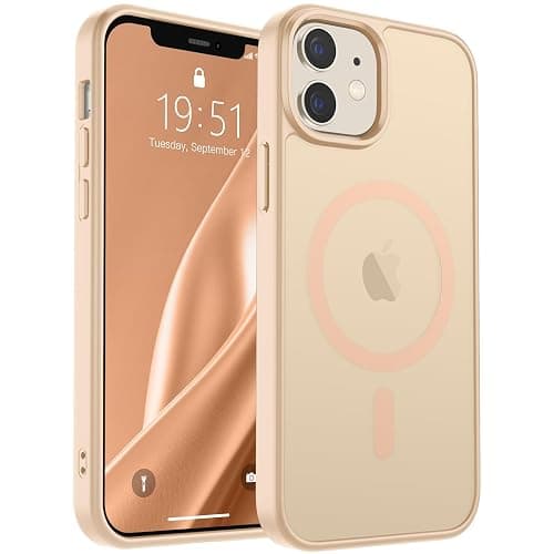 SUPFINE Magnetic for iPhone 12 Case/iPhone 12 Pro Case (Compatible with MagSafe)(Military Grade Drop Protection) Slim Translucent Matte Shockproof with Anti-Fingerprint Phone Case,Sand Pink - Image 1