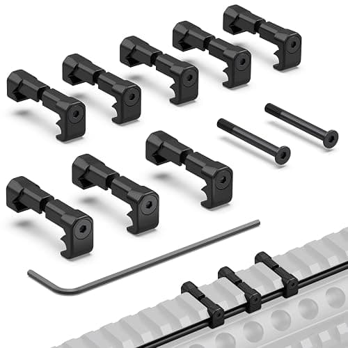 Guardtier CGM908 Picatinny Pressure Switch Cable Management Guides 8 Pack, Flashlight Laser Wire Clips - Black - Image 1