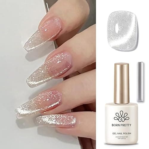 Born Pretty Cat Magnetic Eye Gel Nail Polish, Iridescent Glitter Super Shine NailGel Polish Soak Off Led Gel Polish Art Gel Manicure Nail Salon DIY Gifts 15ML - Image 1