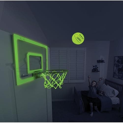 SKLZ Pro Mini Indoor Basketball Hoop with Ball, Over the Door, Shatter-Proof Backboard, Spring-Action Break-Away Steel Rim, Great for Home, Dorm Room, and Office thumbnail 4