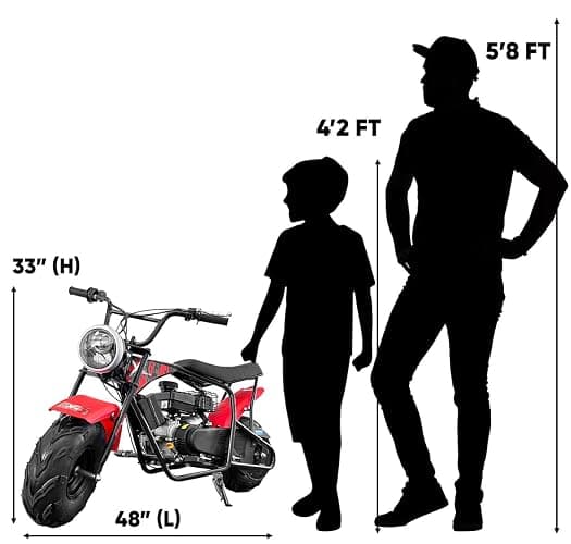 XtremepowerUS Mini Bike 4-Stroke Gas Prowered Off Road Trail Bike Dirt Mini Motorcycle Ride on 99cc 3.5HP Blue (Red) thumbnail 3