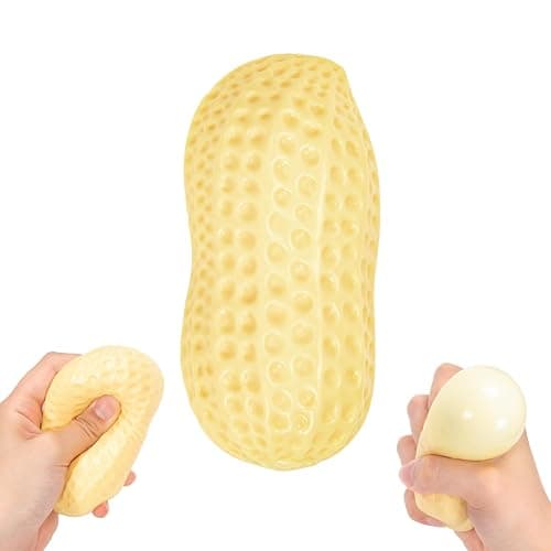 MEQUEQ Peanut Squeeze Squishies, Slow Rising Anti-Anxiety Fidget Toy | Soft Squeezable Peanut for Relief Hand Relax, Work & Home Use (PU) - Image 1