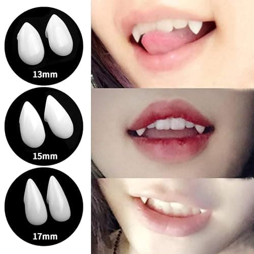 FINGOOO Halloween Vampire Teeth,3 Pairs Horror False Teeth for Halloween,Cosplay Party Favors - Image 1
